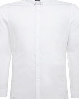 Bhs Mens Burton Skinny White Collar Pin Shirt, WHITE