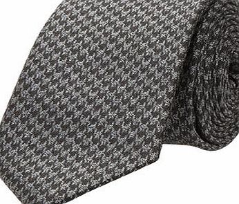 Bhs Mens Burton Slim Black Patterned Tie, BLACK