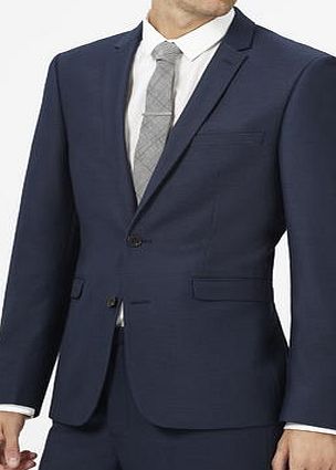 Bhs Mens Burton Steel Blue Slim Fit Suit Jacket, MID