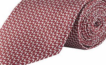 Bhs Mens Burton Tailored Red Woven Pattern Tie, RED