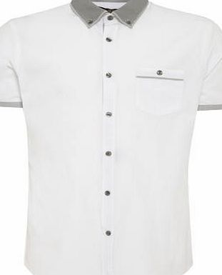 Bhs Mens Burton White Shirt, WHITE BR22D15GWHT