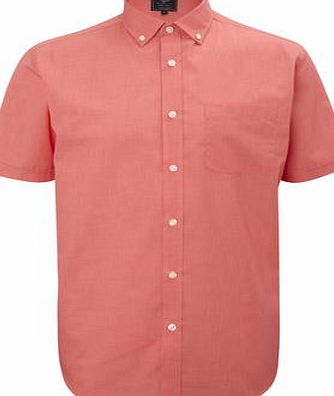 Bhs Mens Coral Cotton Mix Shirt, Orange BR51V07GORG