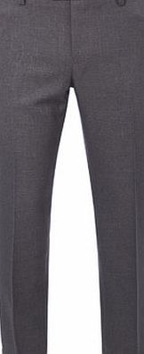 Bhs Mens Dark Grey Tailored Fit Flat Front Trousers,