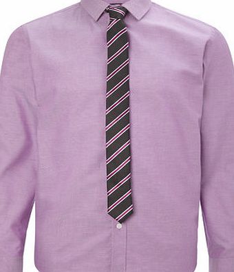 Bhs Mens Dark Pink Texture Slim Fit Shirt, Purple