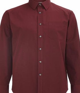 Bhs Mens Dark Red Great Value Regular Fit Shirt,
