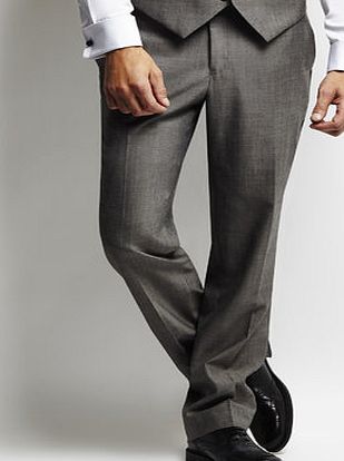 Bhs Mens Flat front Grey Suit Trouser, Grey