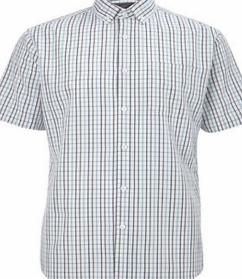 Bhs Mens Green Grid Checked Soft Touch Shirt, Green