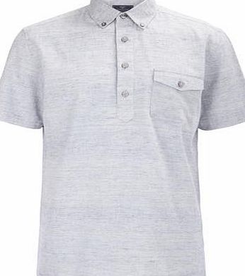 Bhs Mens Grey Over Head Cotton Shirt, Grey BR51A21GGRY