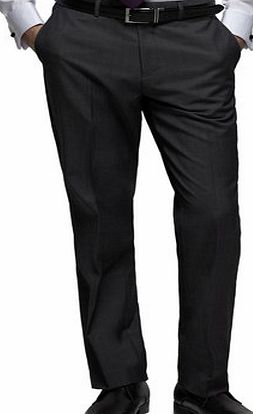 Bhs Mens Grey with Wool Tailored Suit Trousers, Grey