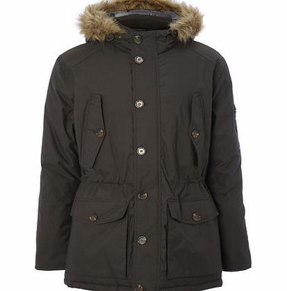 Bhs Mens Khaki Hooded Parka, Green BR56B06FKHK
