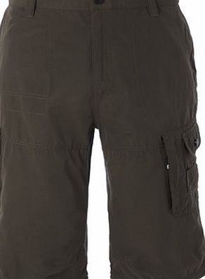 Bhs Mens Khaki Trek 3/4 Length Shorts, Green