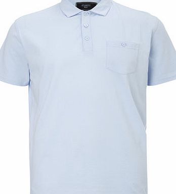 Bhs Mens Light Blue Jersey Polo Shirt, Blue