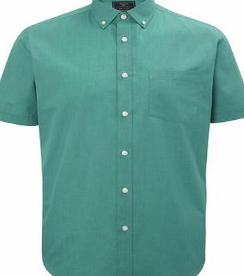 Bhs Mens Light Green Cotton Mix Shirt, Green