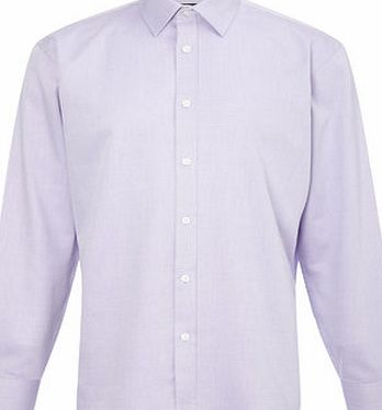 Bhs Mens Lilac Herringbone Point Collar Shirt,