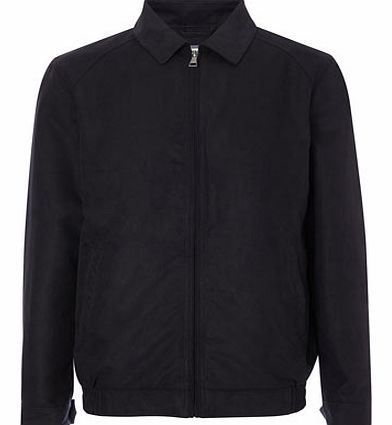 Bhs Mens Mock Suede Harrington Jacket, Blue