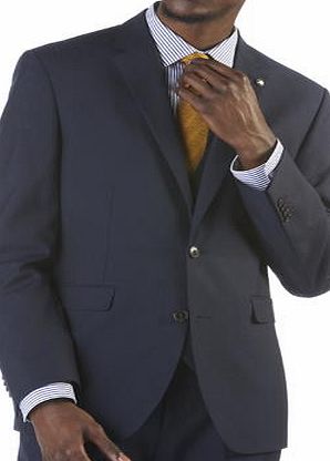 Bhs Mens Montague Burton Navy Flannel Tailored Fit