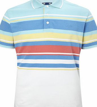 Bhs Mens Multi Colour Chest Stripe Polo Shirt, LT