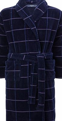 Bhs Mens Navy Check Velour Gown, Navy BR62G17DNVY