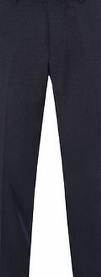 Bhs Mens Navy Fine Stripe Regular Fit Trousers, Blue