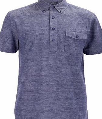 Bhs Mens Navy Over Head Cotton Shirt, Blue BR51A21GNVY