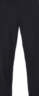 Bhs Mens Navy Pindot Tailored Fit Flat Front