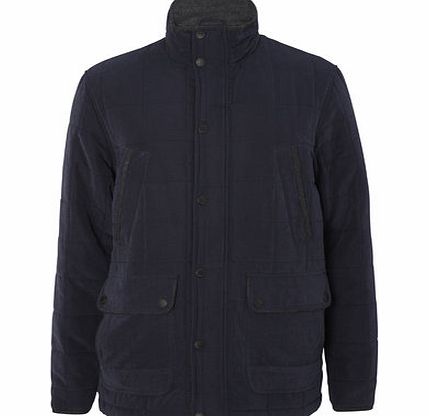 Mens Navy Quilted Jacket, Blue BR56D01FNVY