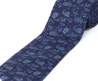 Bhs Mens Navy Texture Floral Tie, Blue BR66D24GNVY