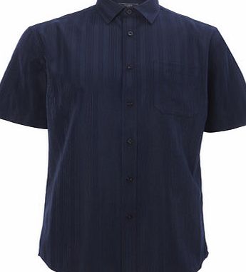 Bhs Mens Navy Textured Soft Touch Shirt, Blue