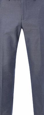 Bhs Mens Navy Twill Tailored Fit Flat Front