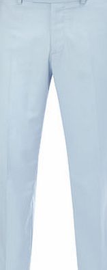 Bhs Mens Pastel Blue Tailored Fit Trousers, Blue