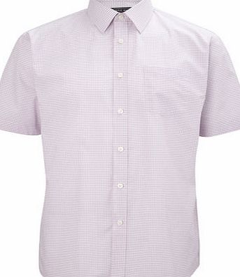 Bhs Mens Pink and Grey Gingham Check Regular Fit
