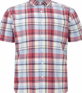 Bhs Mens Pink Mix Cotton Checked Shirt, Pink