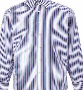 Mens Purple  Blue Multi Stripe Point Collar