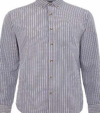 Bhs Mens Purple Checked Soft Touch Shirt, Purple