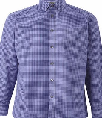 Mens Purple Navy Check Regular Fit Shirt, Purple