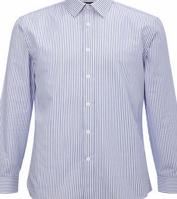 Mens Purple Shadow Stripe Point Collar Shirt,