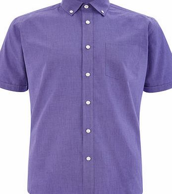 Mens Purple Short Sleeve Shirt, Purple BR51P02FPUR