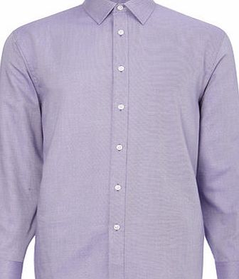 Bhs Mens Purple Twill Point Collar Shirt, Purple