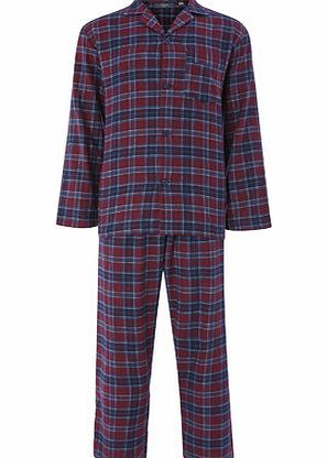Bhs Mens Red Brushed Cotton Pyjamas, Red BR62J24FRED