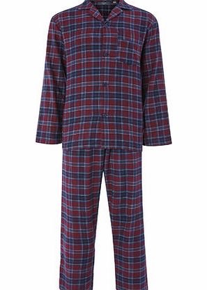 Bhs Mens Red Brushed Cotton Pyjamas, Red BR62J24FRED