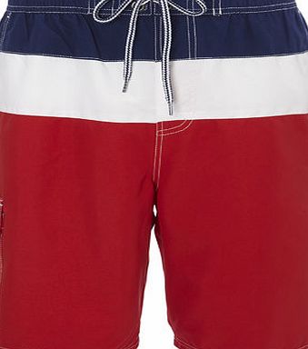Bhs Mens Red Cargo Swim Shorts, Red BR57S03GRED