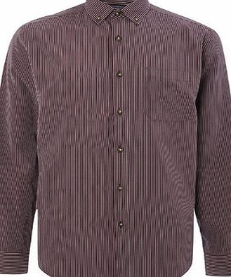 Bhs Mens Red Striped Soft Touch Shirt, Red BR51S03FRED