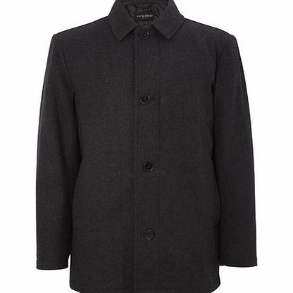 Bhs Mens Shirt Collar Coat With Wool, Grey