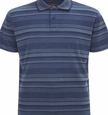 Bhs Mens Short Sleeved Blue Soft Touch Polo Shirt,