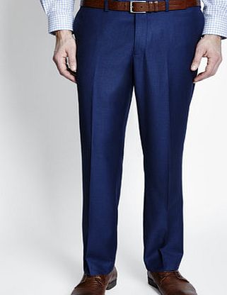 Bhs Mens Tailored Blue 3 Piece Trousers, Blue