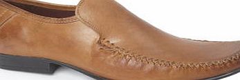 Bhs Mens Tan Boast Leather Moccasins, Brown