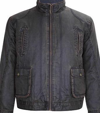 Bhs Mens Trait Brown Mock Leather Harrington Jacket,