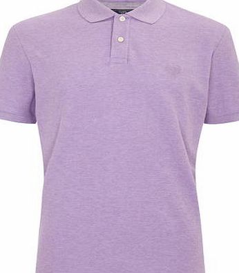 Bhs Mens Violet Marl Cotton Polo Shirt, PURPLE