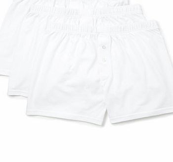 Bhs Mens White 3 Pack Jersey Boxers, White BR60J01EWHT