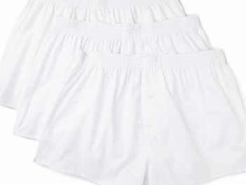 Bhs Mens White 3 Pack Woven Boxers, White BR60W11GWHT